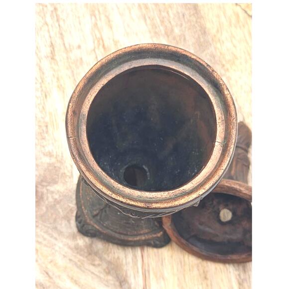 Vintage 1920's Metal Copper Finish Art Nouveau Incense Burner - Picture 4 of 6